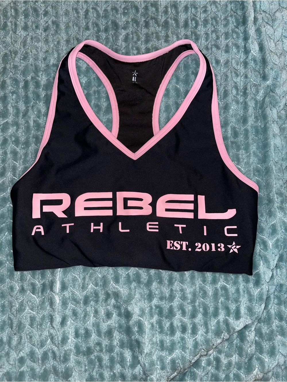 Rebel Athletic Pink and Black Bra
